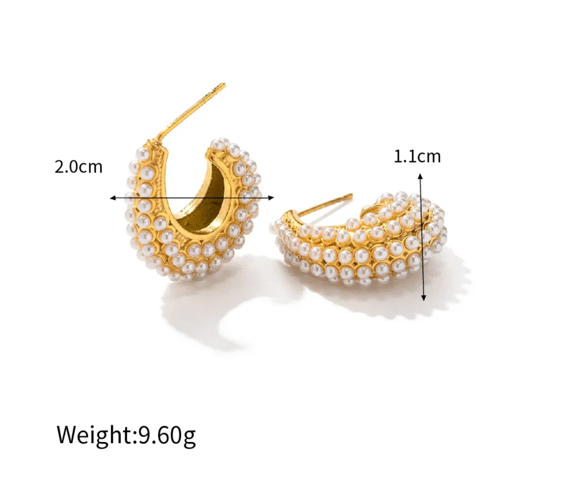 Pearly Curve Earrings